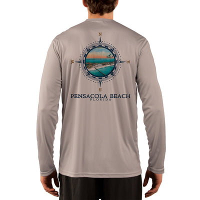 Compass Vintage Pensacola Beach Men's UPF 50+ Long Sleeve T-Shirt