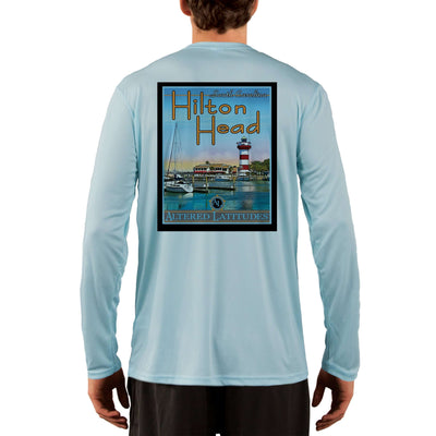 Vintage Destination Hilton Head Men's UPF 50+ UV Sun Protection Long Sleeve T-Shirt