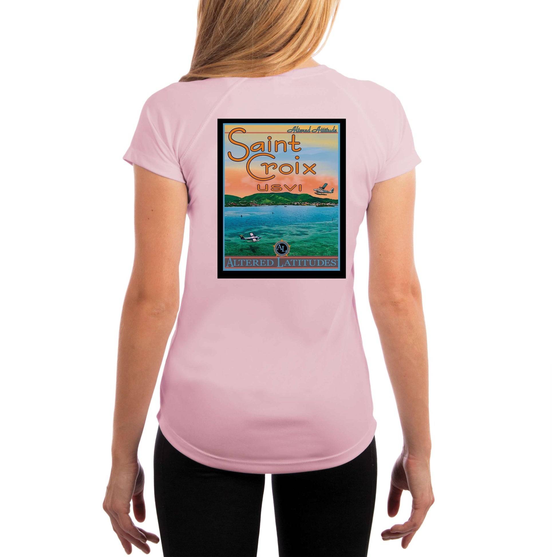 Vintage Destination St. Croix Women's UPF 5+ UV Sun Protection Short Sleeve T-shirt - Altered Latitudes