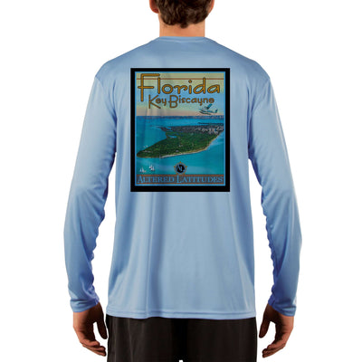 Vintage Destination Key Biscayne Men's UPF 50+ UV Sun Protection Long Sleeve T-Shirt