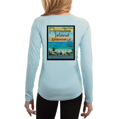 Vintage Destination Paradise Island Women's UPF 50+ UV Sun Protection Long Sleeve T-shirt
