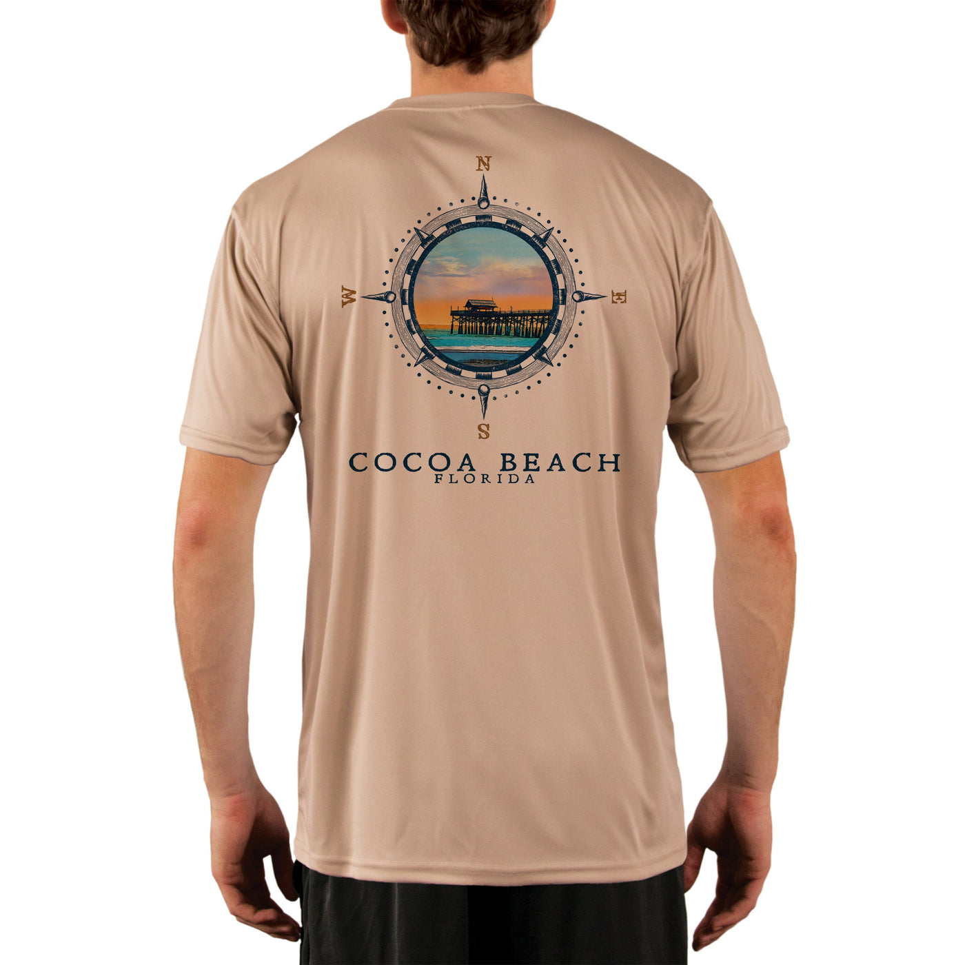 Compass Vintage Cocoa Beach Men's UPF 50+ Short Sleeve T-shirt
