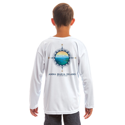 Compass Vintage Anna Maria Island Youth UPF 50+ UV/Sun Protection Long Sleeve T-Shirt