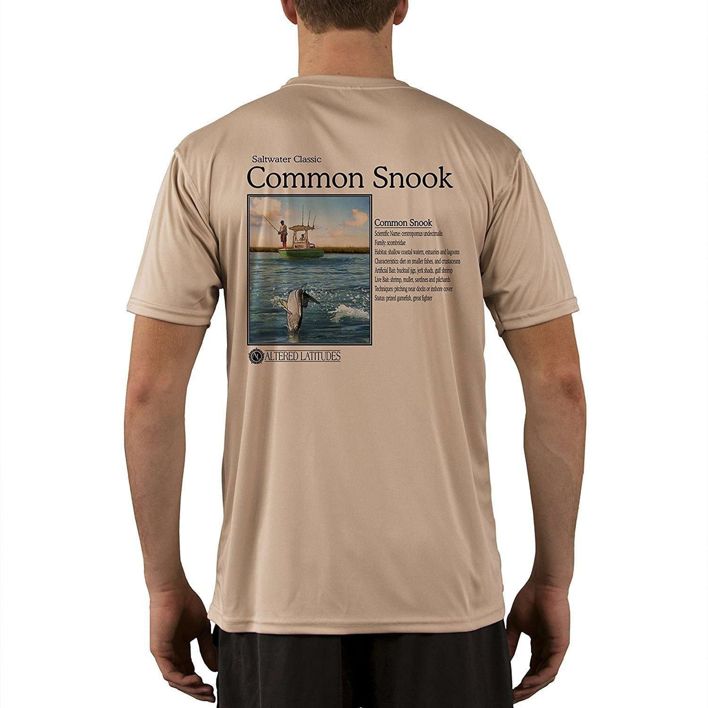 Altered Latitudes Saltwater Classic Snook Men's UPF 50+ UV/Sun Protection Short Sleeve T-Shirt