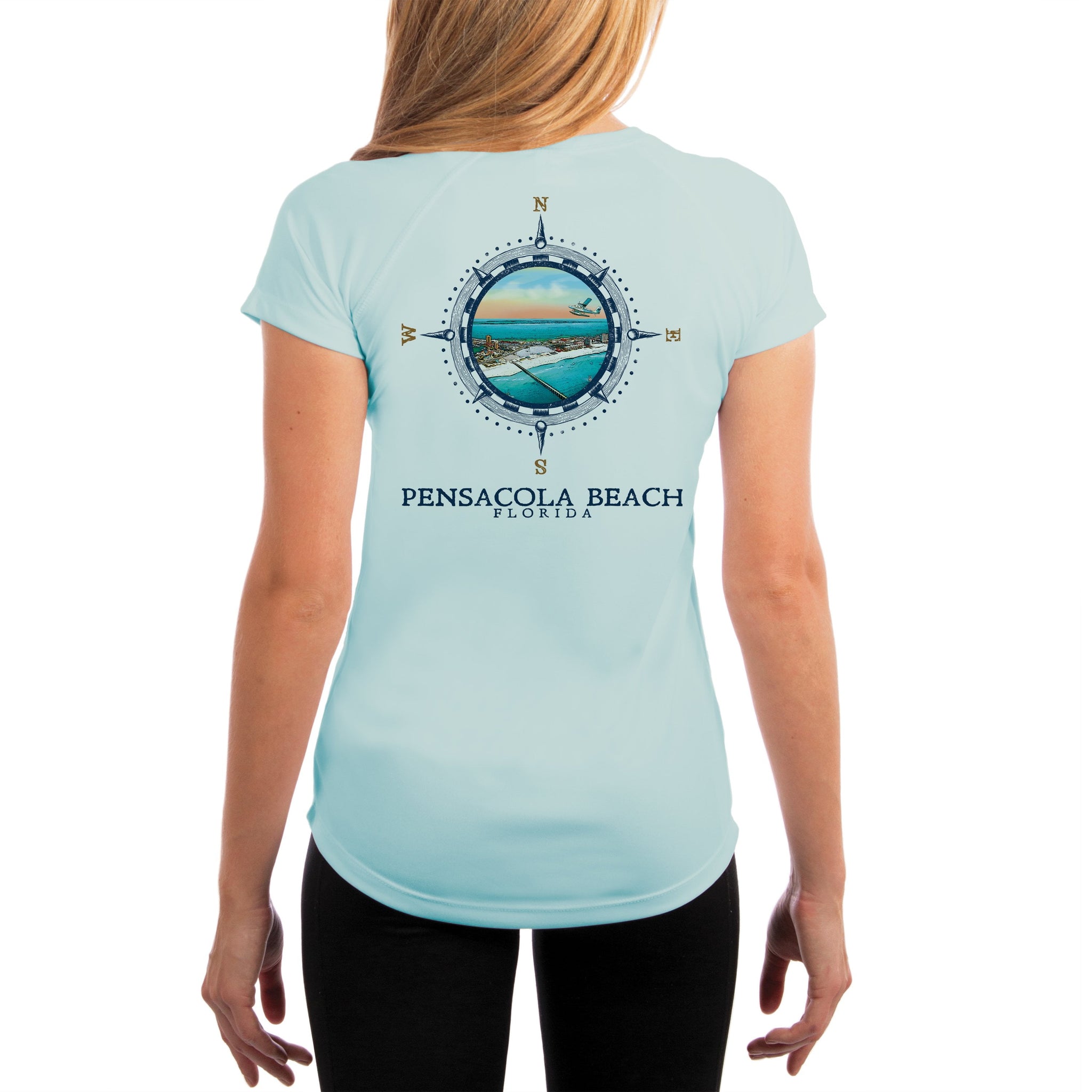 Compass Vintage Pensacola Beach Women's UPF 50 Short Sleeve