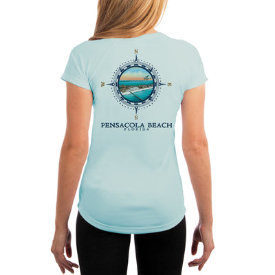 Compass Vintage Pensacola Beach Women's UPF 50+ Short Sleeve T-shirt