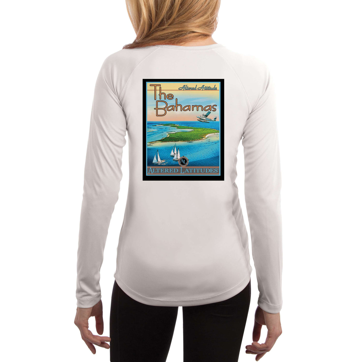 Vintage Destination The Bahamas Women's UPF 50+ UV Sun Protection Long Sleeve T-shirt
