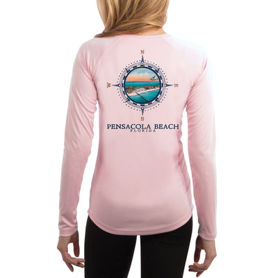 Compass Vintage Pensacola Beach Women's UPF 50+ Long Sleeve T-shirt