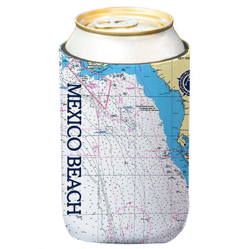 Mexico Beach Chart Can Cooler (4-Pack)