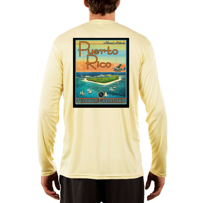 Vintage Destination Puerto Rico Men's UPF 5+ UV Sun Protection Long Sleeve T-Shirt - Altered Latitudes
