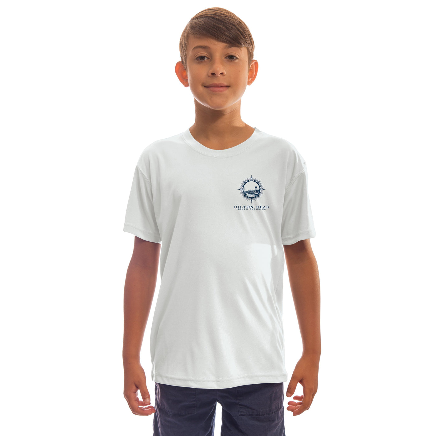 Compass Vintage Hilton Head Youth UPF 50+ UV/Sun Protection Long Sleeve T-Shirt