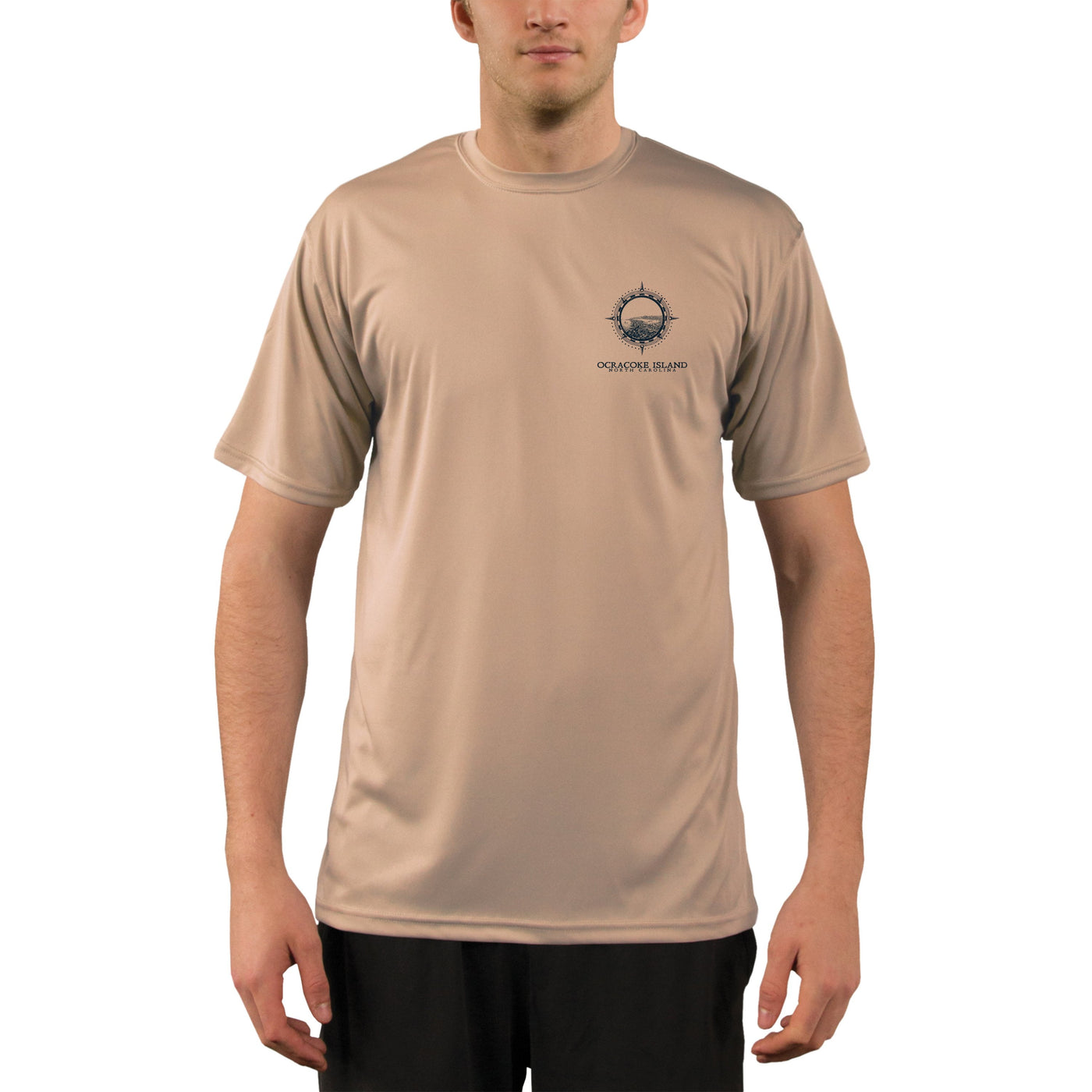 Compass Vintage Ocracoke Island Men's UPF 50+ Short Sleeve T-shirt