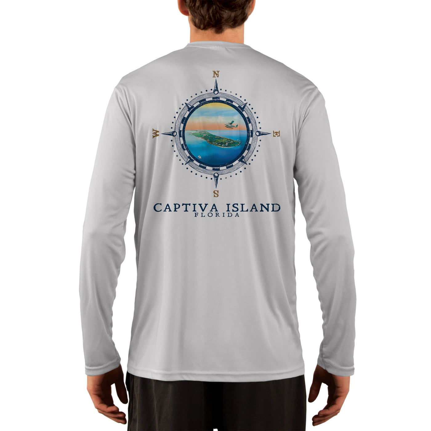 Compass Vintage Captiva Island Men's UPF 50+ Long Sleeve T-Shirt